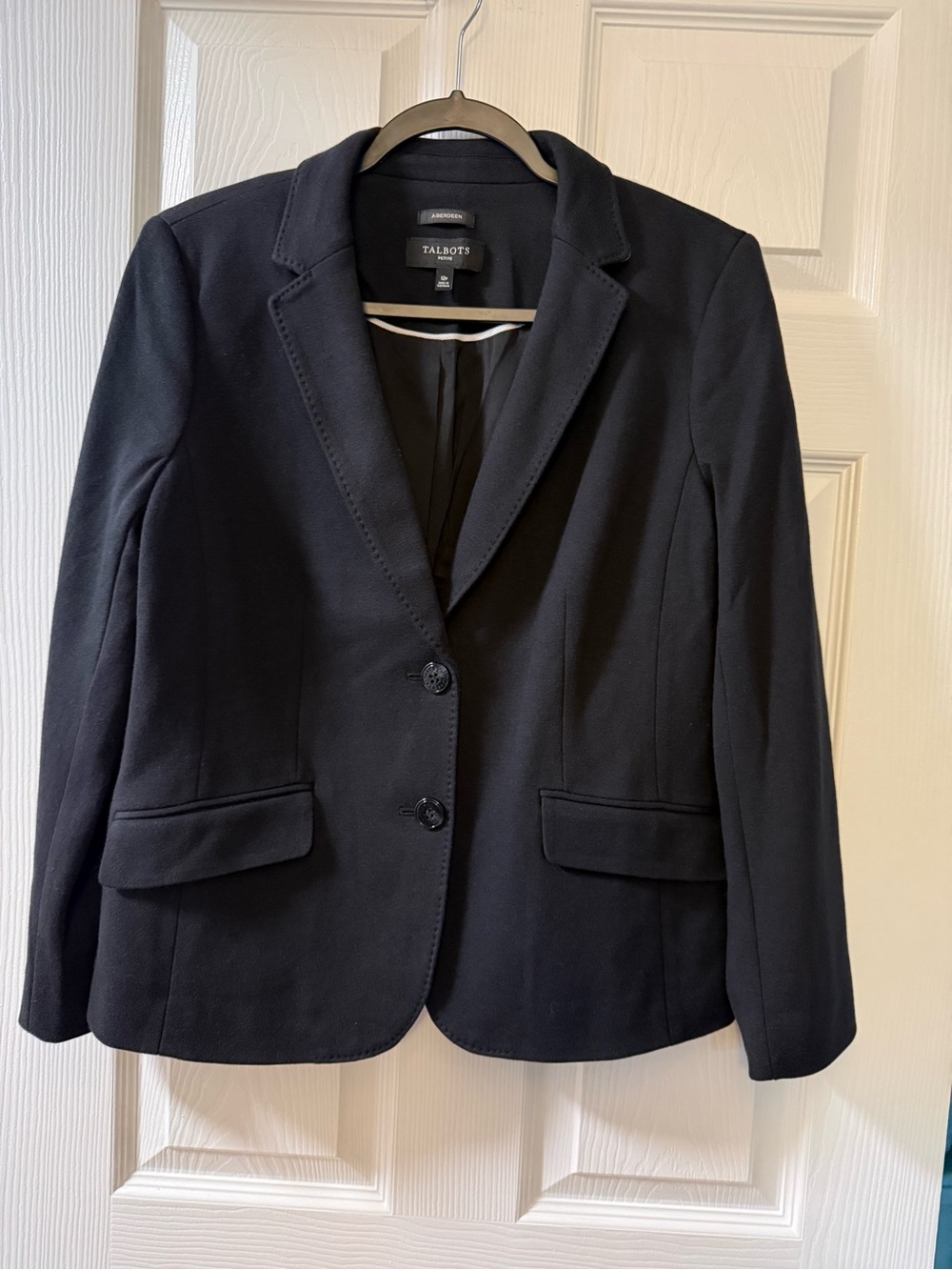Talbots Aberdeen Black Two-Button Tailored Blazer Sz 12 P